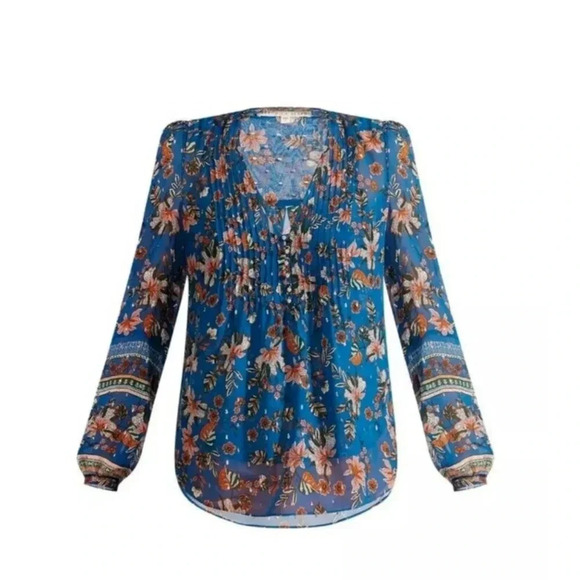 New $395 Veronica Beard Silk Lowell Blouse + Cami Set Size 20 Metallic Blue - Picture 2 of 13